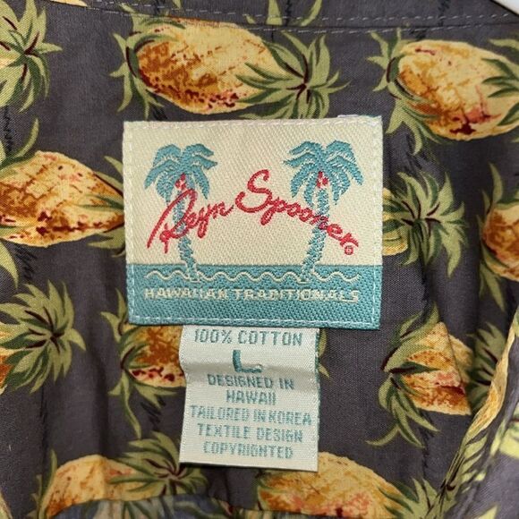 Reyn Spooner Pineapple Cotton Lawn Swingers Party Travel Aloha Hawaii Shirt L - Picture 4 of 5